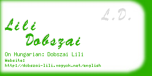 lili dobszai business card